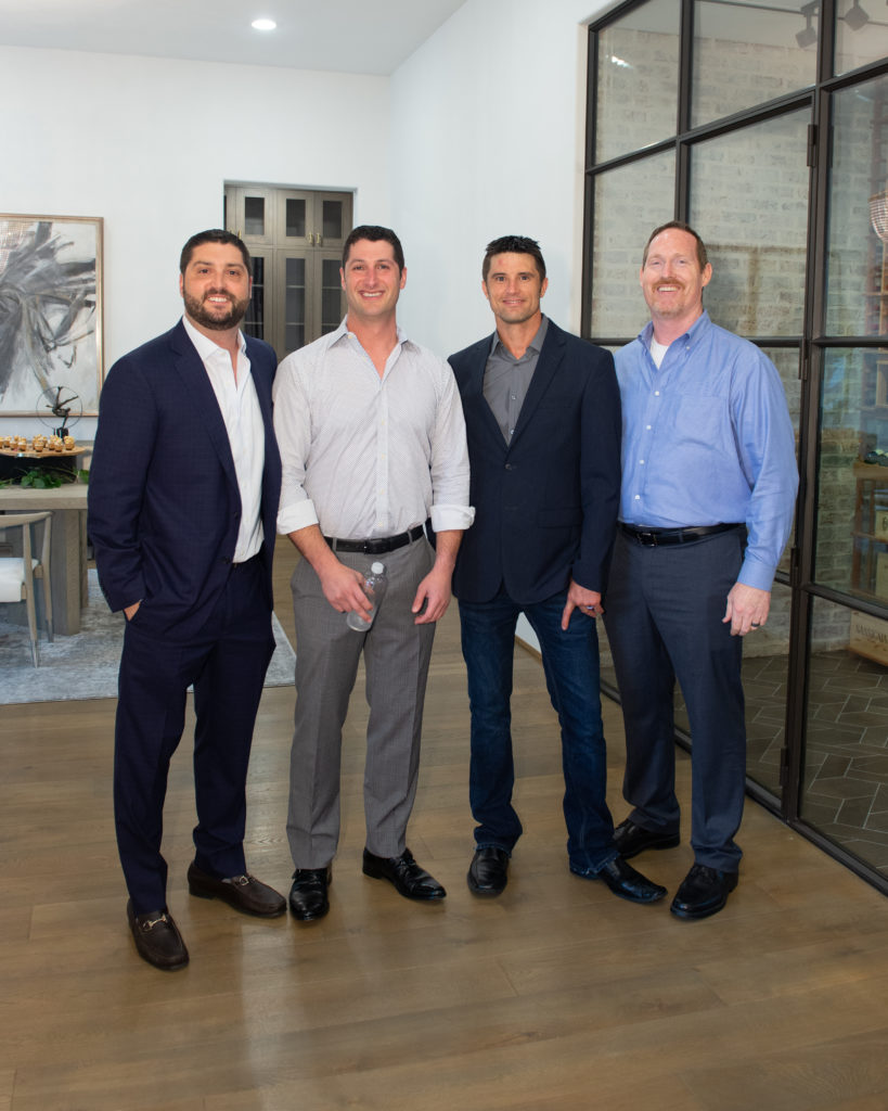 Scott Frankel, Kevin Frankel, Nathan Birge, Eric Westmoreland at the Tupper Lake open house saluting Compass.