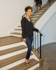 Brittany Minor at the Tupper Lake open house saluting Compass.