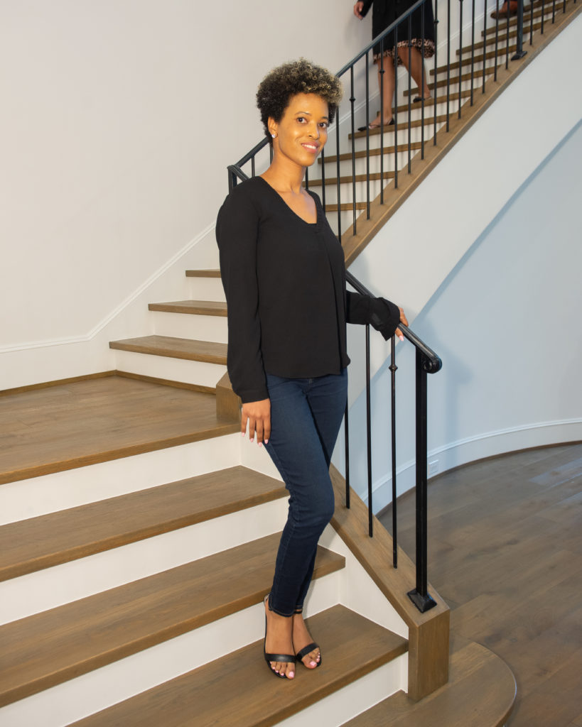 Brittany Minor at the Tupper Lake open house saluting Compass.