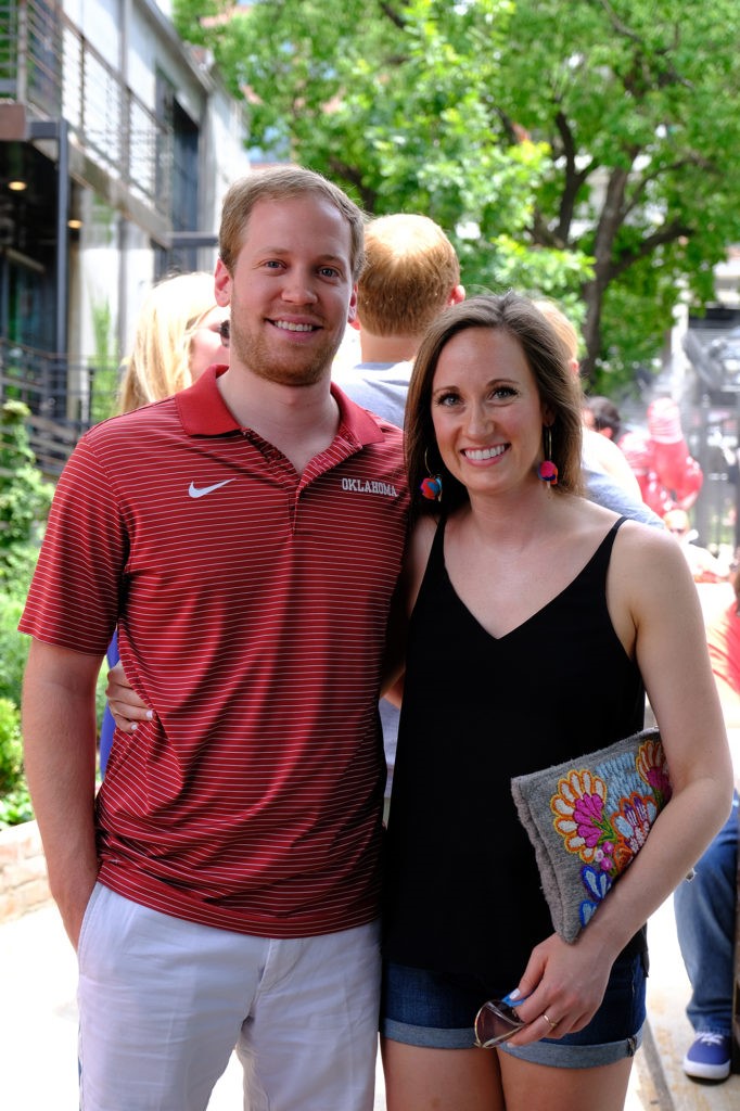 Devin Sauer, Lindsey Koszela at the Barbara Bush Houston Literacy Foundation's Young Professionals Group crawfish boil.  (Photo by Daniel Ortiz)