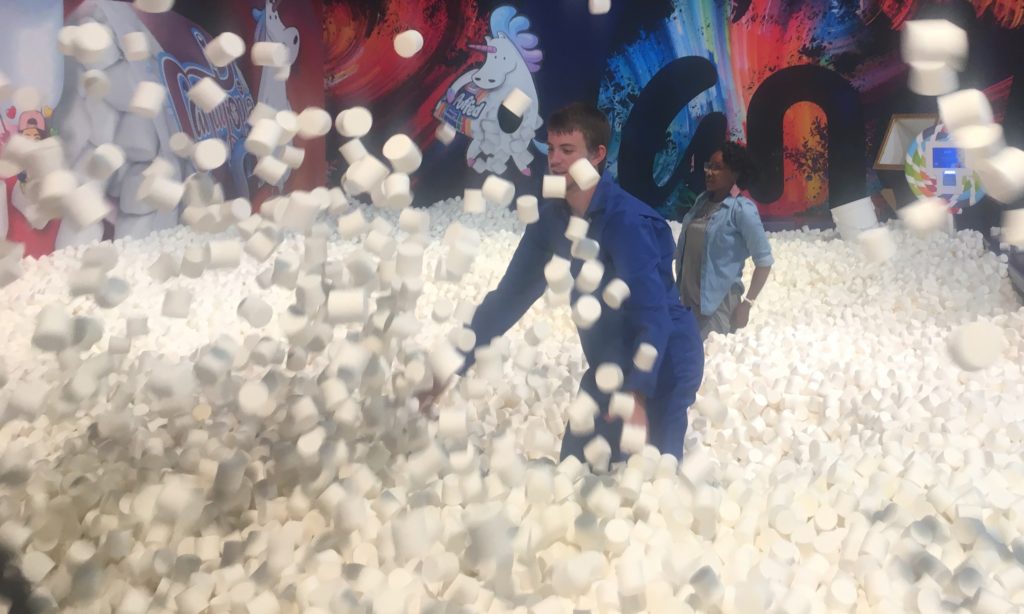 You can't resist the massive marshmallow pit. 