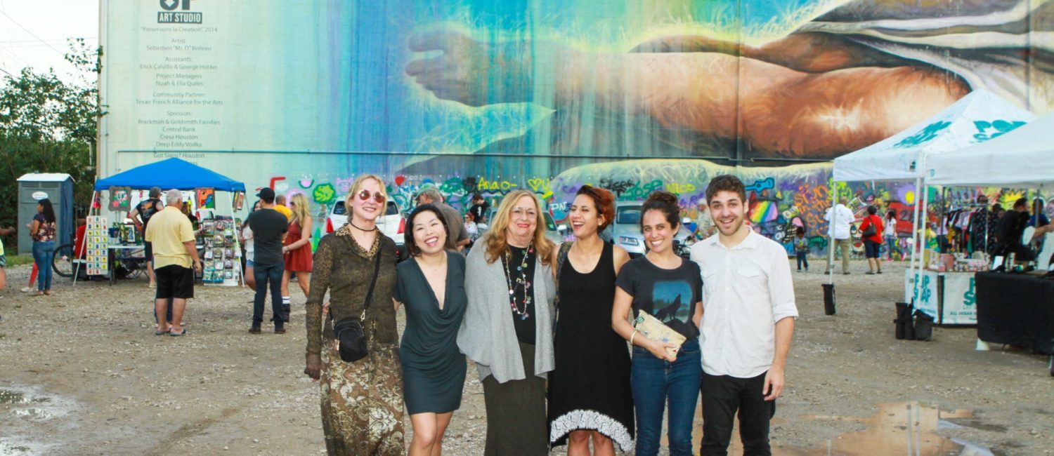 Christy Karll McWhorter, Becky Hollands, Barbara Davis, Aïda Eltorie, Lina Dib, Taylor Knapps at the Fifth Anniversary of Mr. D’s “Préservons la Création” mural in Midtown. (Photo by Chris P. Bachman) (Photo by Chris P. Bachman)