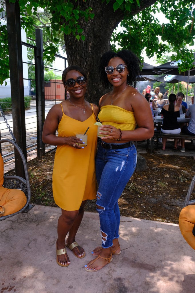 Kalee Garvin, Allie Alaman at the Barbara Bush Houston Literacy Foundation's Young Professionals Group crawfish boil.  (Photo by Daniel Ortiz)