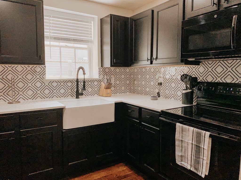 The kitchen in a one-bedroom unit at Bella Villa. Photo by Kelsey Littlefield