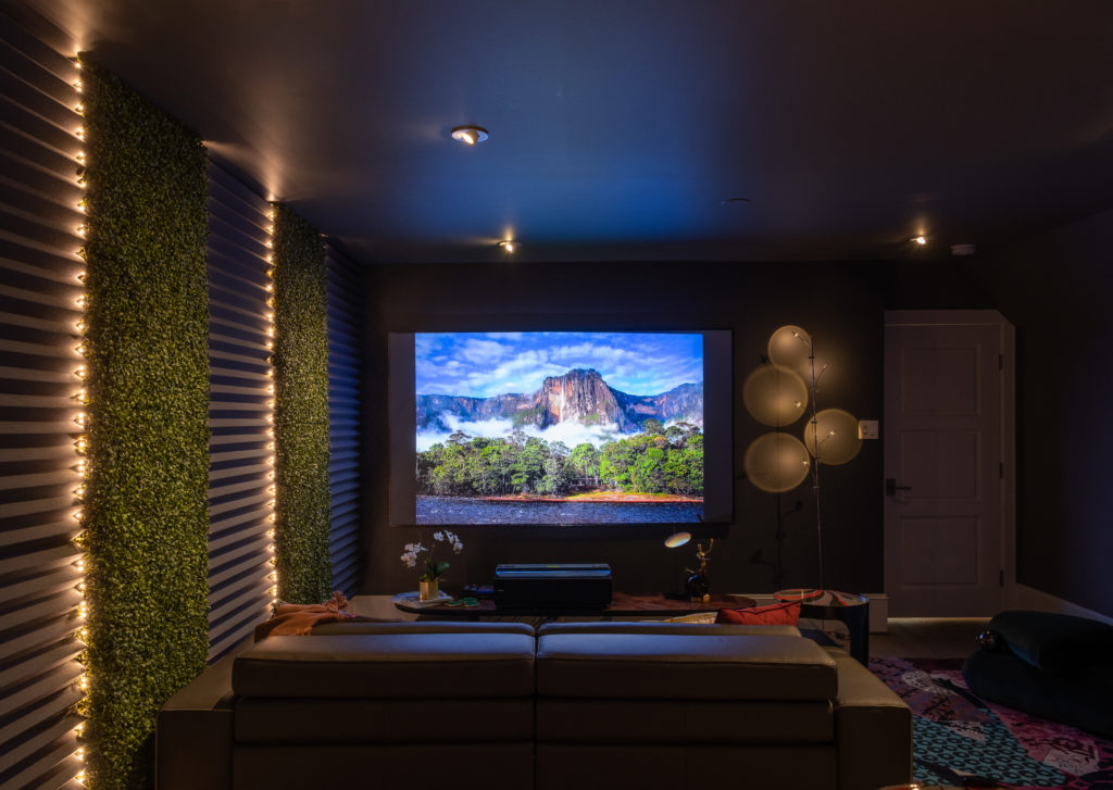 The media room by Yesley Love of Canaima Design (Photo by Michael Hunter Photography)