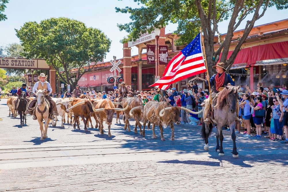Celebrate the 4th with cowboys and cattle at the Fort Worth Stockyards.