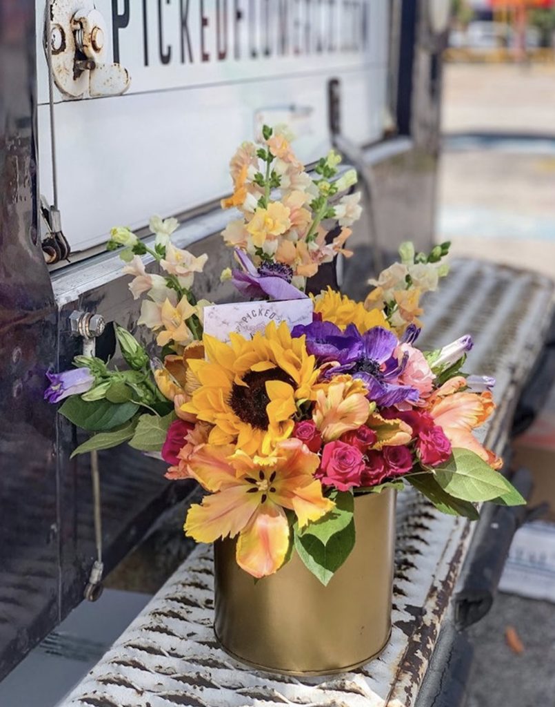 The duo sources flowers from all over the world. 