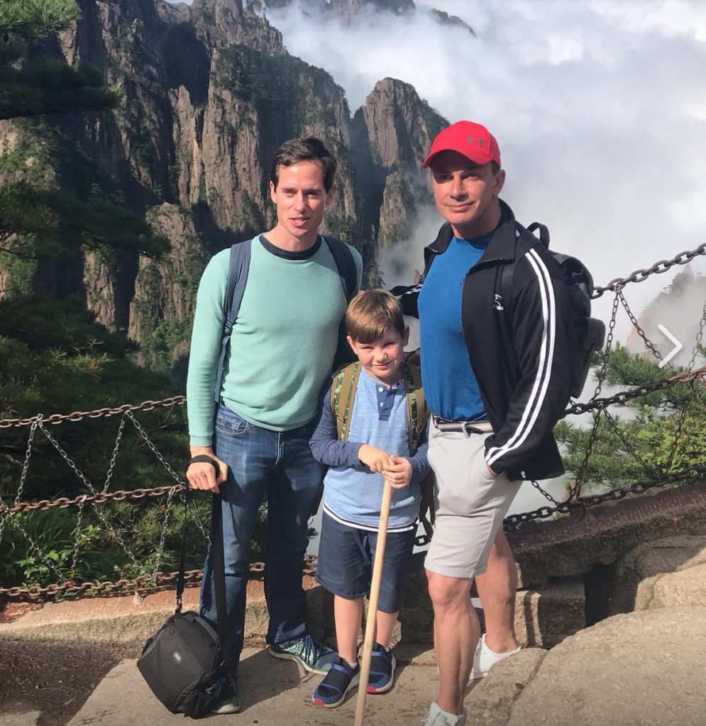 Henry Richardson, Cameron Taghdisi, Monsour Taghdisi at West Lake, Hangzhou, China, leg of their lengthy China vacation where the multi-lingual Cameron worked on mastering Mandarin. (Photo by Instagram photos)