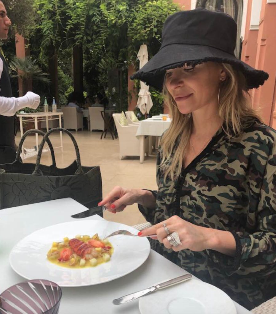 Laura Lowery savoring lunch after a visit to a hammam (spa) in Marrakesh. (Photo by Instagram photos)