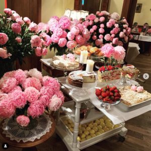 Liz Glanville shares a beauty dessert table setting while she and family vacation in Warsaw. (Photo by Instagram photos)