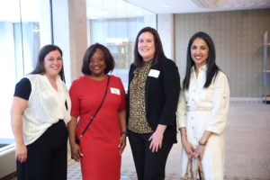 Sidney Fagan, Sheila Shackelford, Julia Ford, Shveta Pillai at Dress for Success Houston Corporate Guild Power Breakfast. (Photo by Quy Tran)