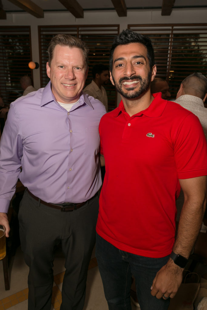 Todd Farquharson, Raheel Ramzanali at the Original Ninfa's Uptown opening night. (Photo by Emily Jaschke)