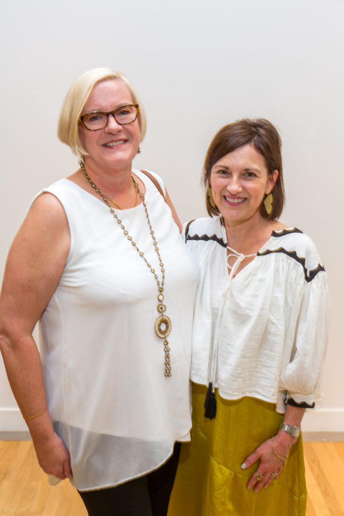 Tracey Meyer, Jeanne Jones at DiverseWorks' Luck of the Draw. (Photo by Alex Barber)