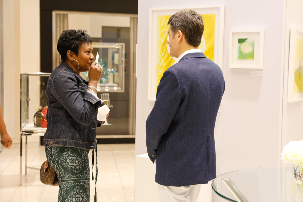 Marc Chaya chats about Boulé's creative process at Maison Francis Kurkdjian's "Expanded Drops" at Neiman Marcus. (Photo by Priscilla Dickson)