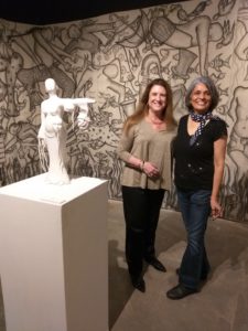 Gallerist Deborah Colton, artist Amita Bhatt at opening night of “Between Light and Shadow.” (Photo by CDA)