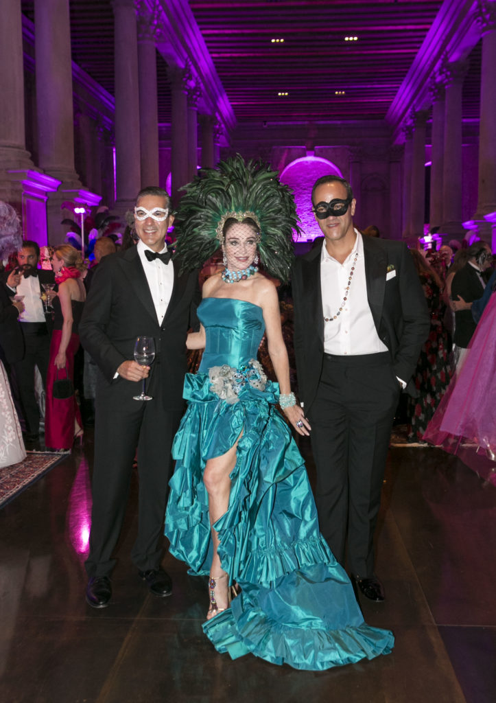 Gerald Erikson, chair Becca Cason Thrash, Ben Aguilar at La Dolce Vita – The Masked Ball, Venice, 2017. (Photo by Matteo de Fina)