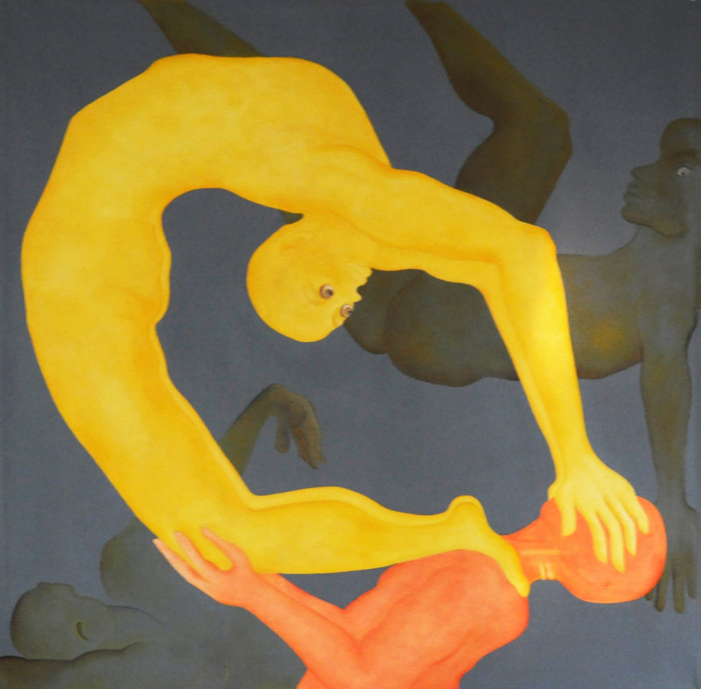 Amita Bhatt's "Where Joy Forever Dwells. Hail Horrors. Hail Infernal World (John Milton in Paradise Lost)," 2014, at Deborah Colton Gallery