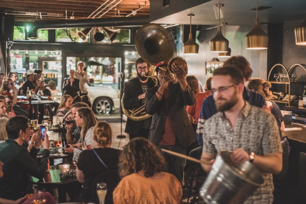 Revelers Hall is a must-visit for jazz music and drinks.