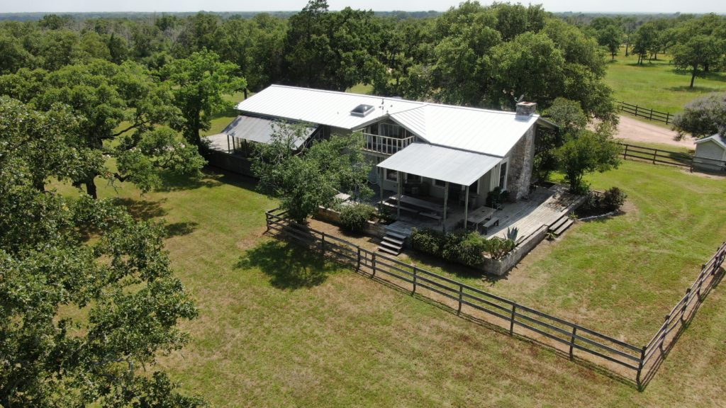 The ranch house, a converted Santa Fe rail station, is the center of the 40-acre ranch. (Photo by John Deans, Deans Imaging)