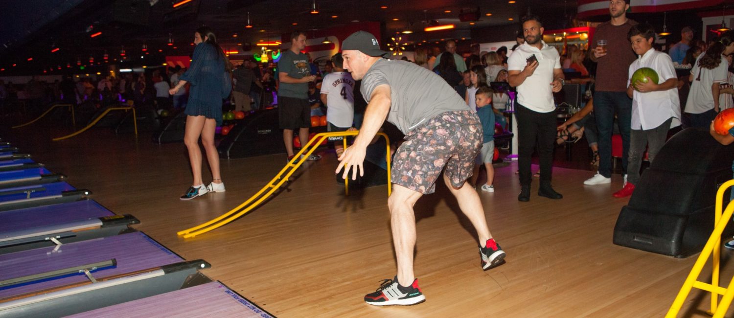 Alex Bregman Bowling at George Springer’s Bowling Benefit (Photo by Todd Parker, STP Images)