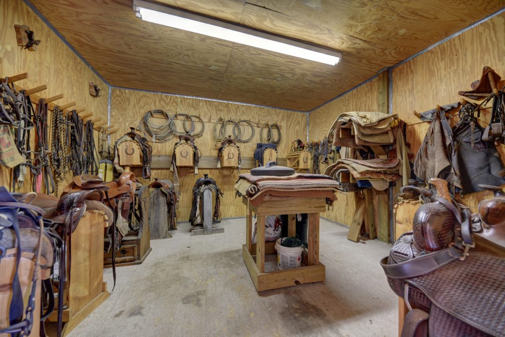 The tack room is a romantic reminder of the ranching operation. (Photo by John Deans, Deans Imaging)