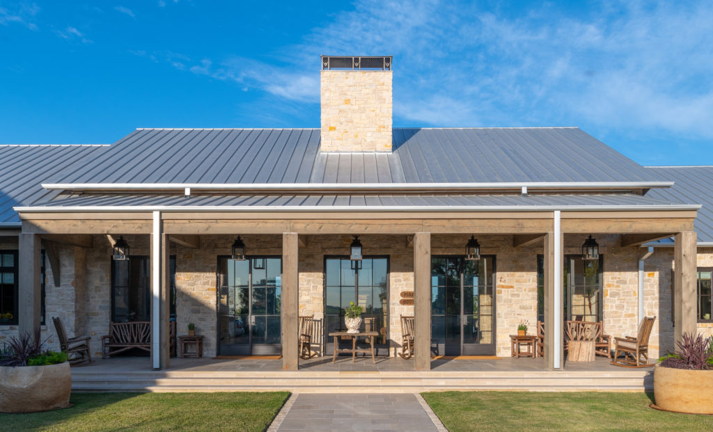 Close-up of the main house entry at Spread Oaks Ranch. (Photo by Michael Hunter)