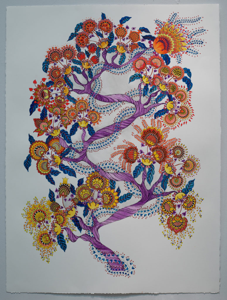 Abhidnya Ghuge's "Sunsets of the Wise," 2018, at Asia Society Texas Center (Courtesy the artist)