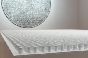 Installation view of Prince Varughese Thomas at “Site Lines: Artists Working in Texas” at Asia Society Texas Center (Photo by Paul Hester)