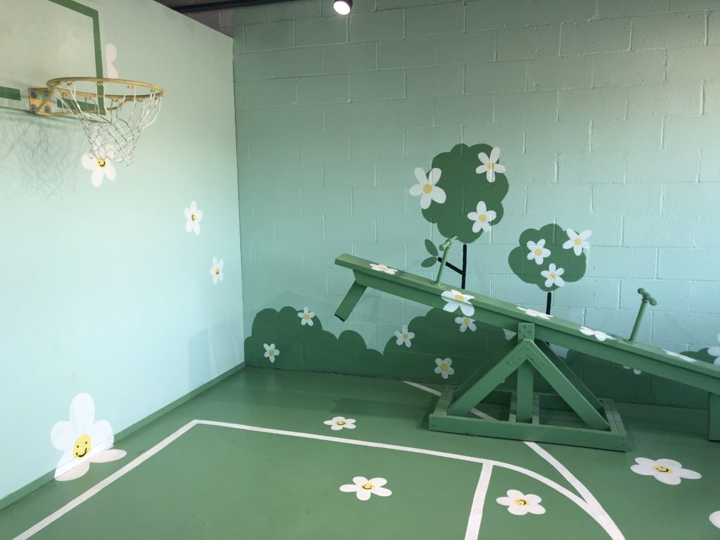 You can shoot hoops or see-saw at the playground.  (Photo by Megan Ziots)