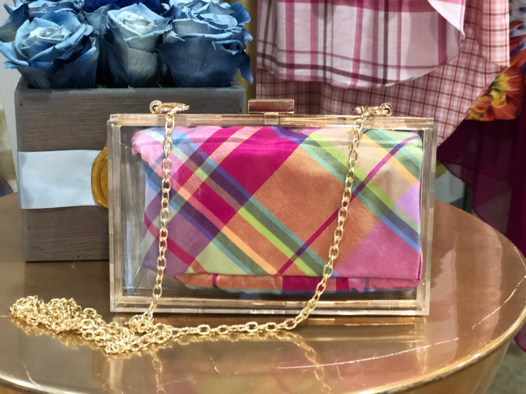 The back side of the David Peck evening bag is lined with a fabric of the owner's choosing. (Photo by Shelby Hodge)