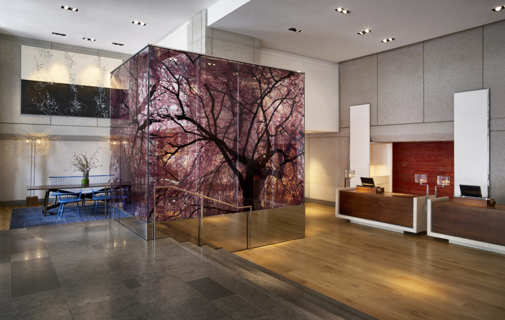 The Park Hyatt's lobby pays tribute to Washington D.C's cherry blossoms.
