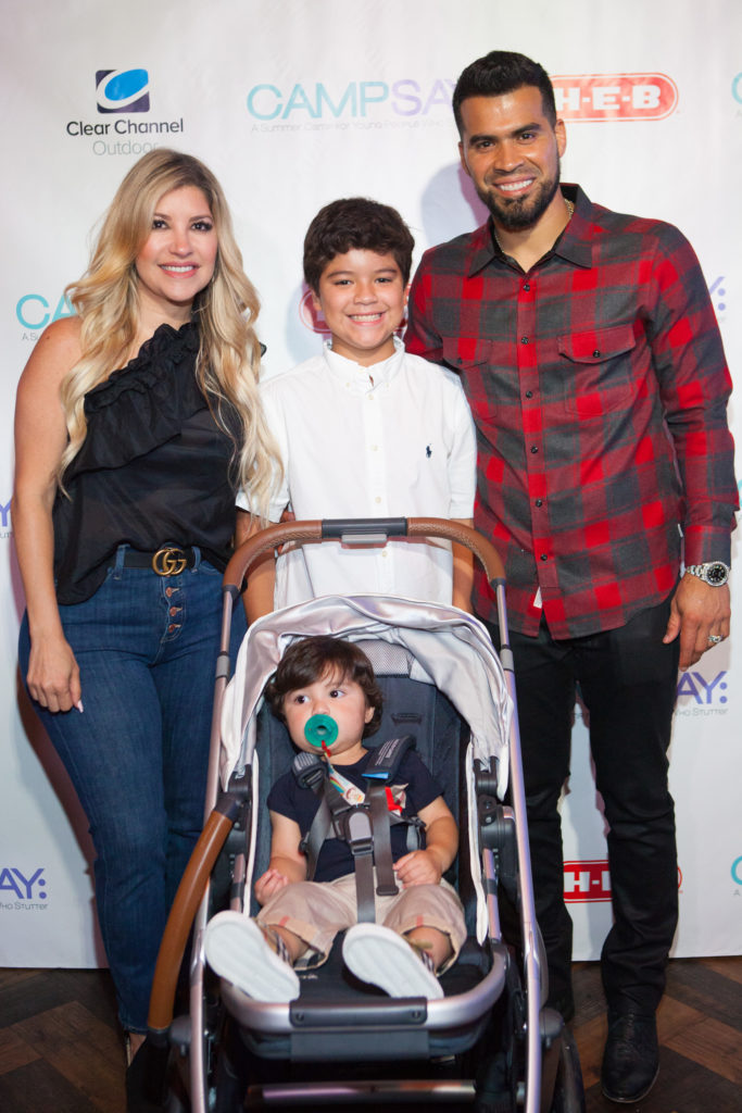 Astros catcher Robinson Chirinos and his family (Photo by Todd Parker, STP Images)