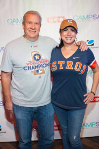 Steve Johnson, Christine Johnson at George Springer’s Bowling Benefit (Photo by Todd Parker, STP Images)