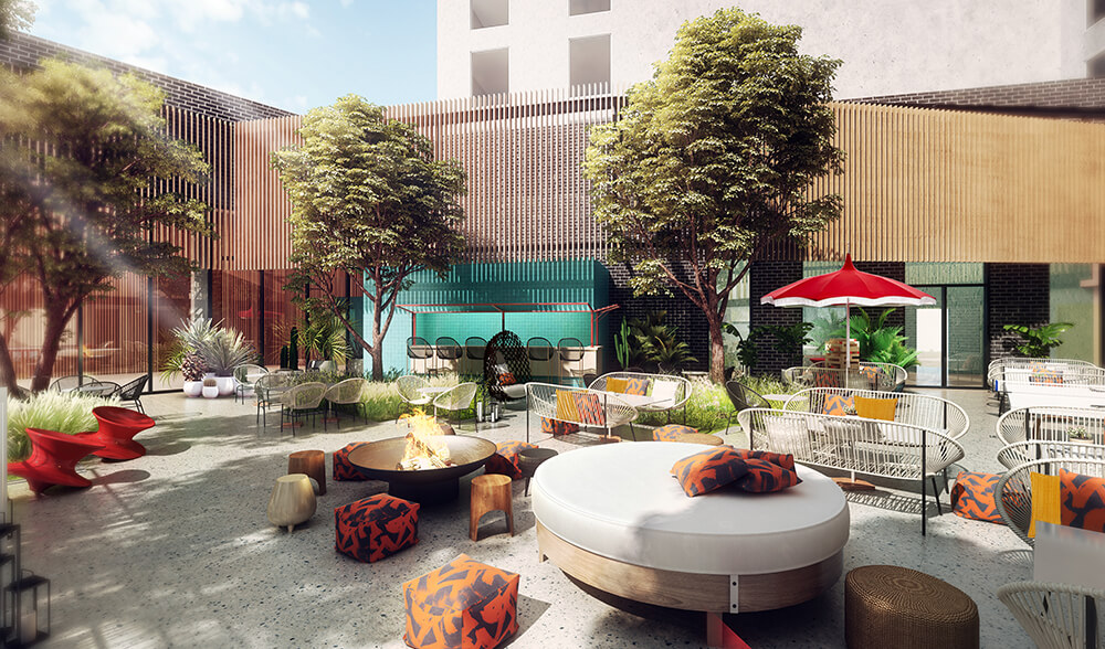 The brand new Virgin Hotels Dallas is throwing a NYE party at their Pool Club. Courtesy of Virgin Hotels