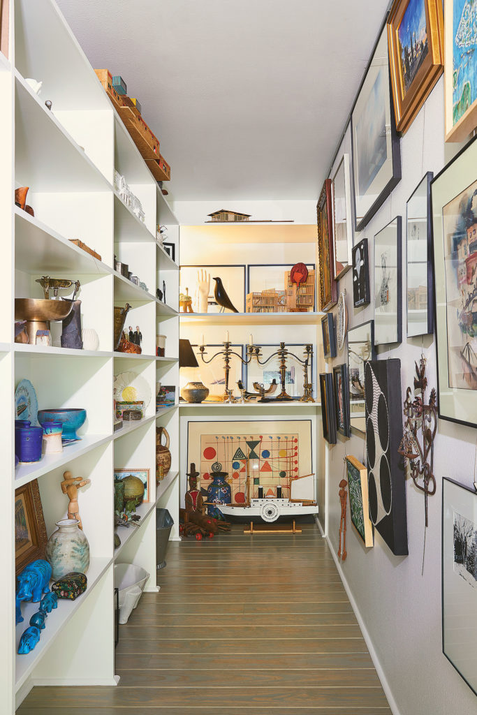 The couple keep the bulk of their art collection in the Gift Shop, a purpose-designed storage and exhibition area in the center of the house, inspired by similar spaces in the Menil House. (Photo by Pär Bengtsson)
