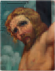 John Currin’s “Jesus Christ,” 1995, at Dallas Contemporary. (© John Currin. Photo: Rob McKeever. Courtesy Gagosian.)