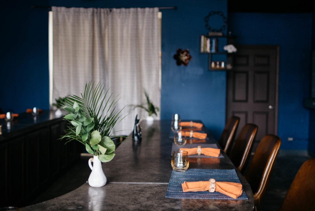 Indigo is an intimate restaurant space with two seatings per night. (Photo by Caroline Fontenot)