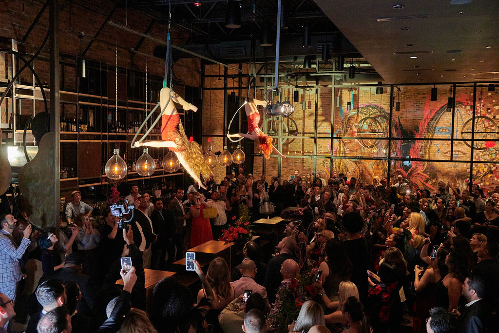 Aerialists captivate those getting a first look at Warehouse 72 (Charlie Horse Photoraphy)