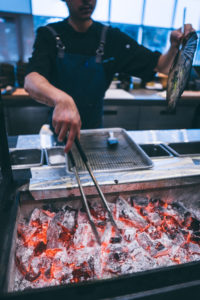Chef Jason Phan Preparing Robata, Roka Akor