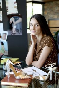 Chloe Gosselin designing her shoe collection.