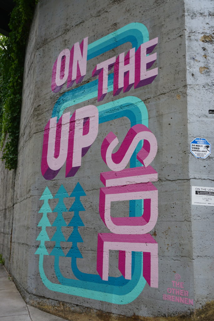 A recent mural by Brennen Bechtol on Bowen Street. Photo by Megan Ziots
