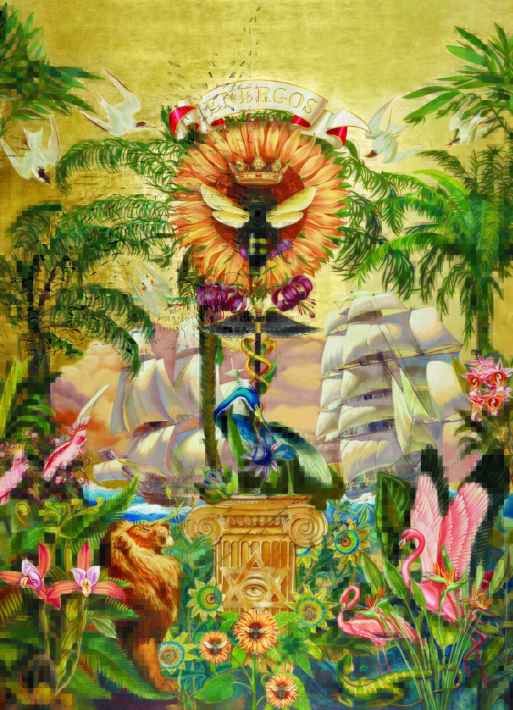 One of the murals created by artist Juan Gatti from the Faena's lobby. Look closely and you'll see a Leo - did they know Ceron was coming and add this in?