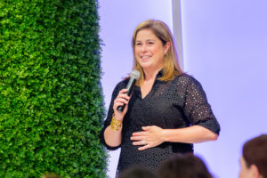 Kelsey Patterson getting the crowd ready. (Photo by Laura McCarthy/Elusive Images)