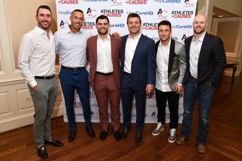 Justin Verlander, Carlos Correa, Lance McCullers, Joe Smith, Alex Bregman and Ryan Pressly photo by Dave Rossman