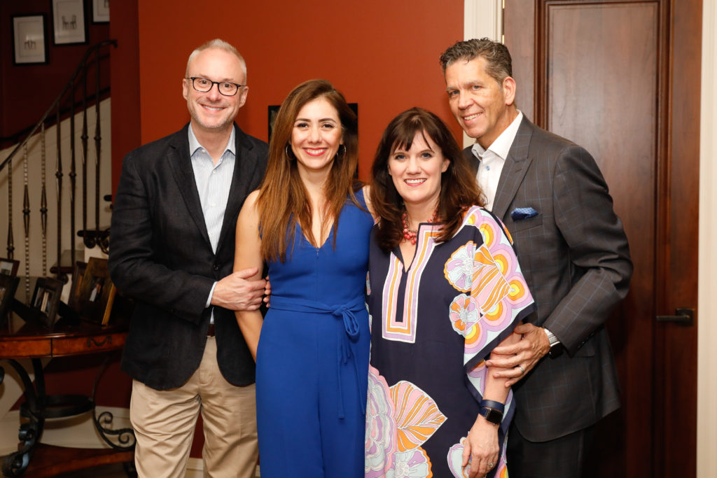Amit Parulekar, Mariana Chavez McGregor, Abigail Caudle, Joe Thomas at the kick-off party (Photo by Daniel Ortiz)