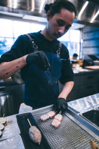 Kushiyaki Preparation, Roka Akor, chef Jason Phan