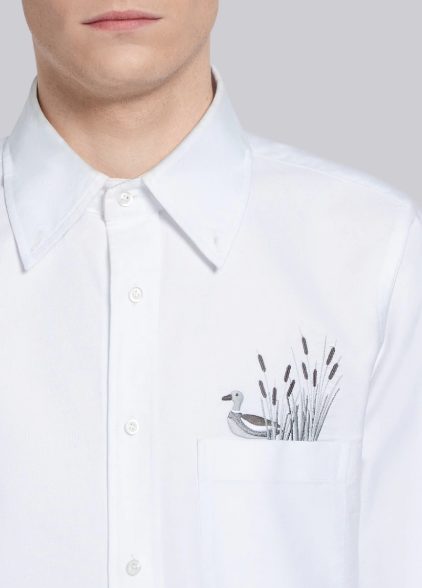 Thom Browne pocket duck embroidered oxford, available at thombrowne.com, $490.