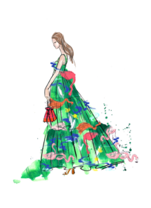 Tanya Taylor New York Fashion Week Spring 2020 inspiration sketch