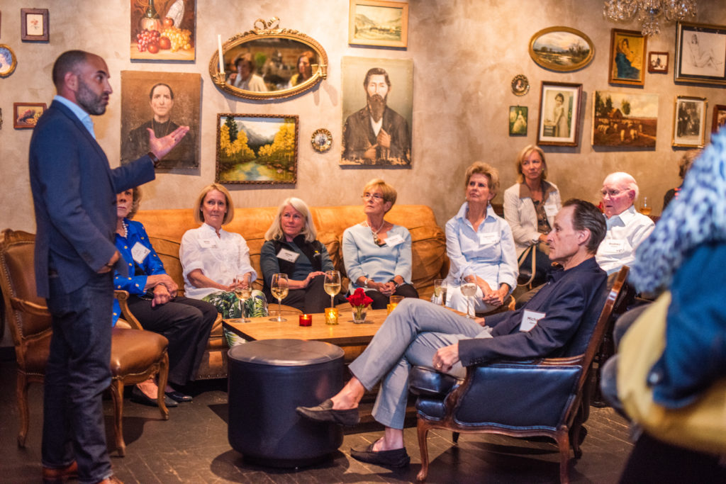 Joining the Aspen fundraising trail, YES Prep Public Schools CEO Mark DiBella addresses Houstonians on vacation in the high-roller, high-altitude retreat.