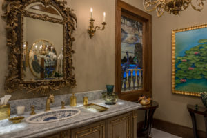 Details of the Paladian-inspired bath by Frankel Building Group.